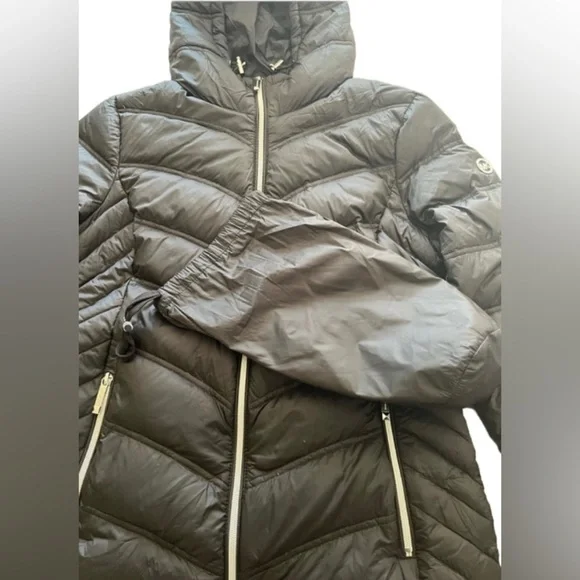 MICHAEL Kors black quilted nylon packable puffer black jacket Size S - Picture 14 of 14